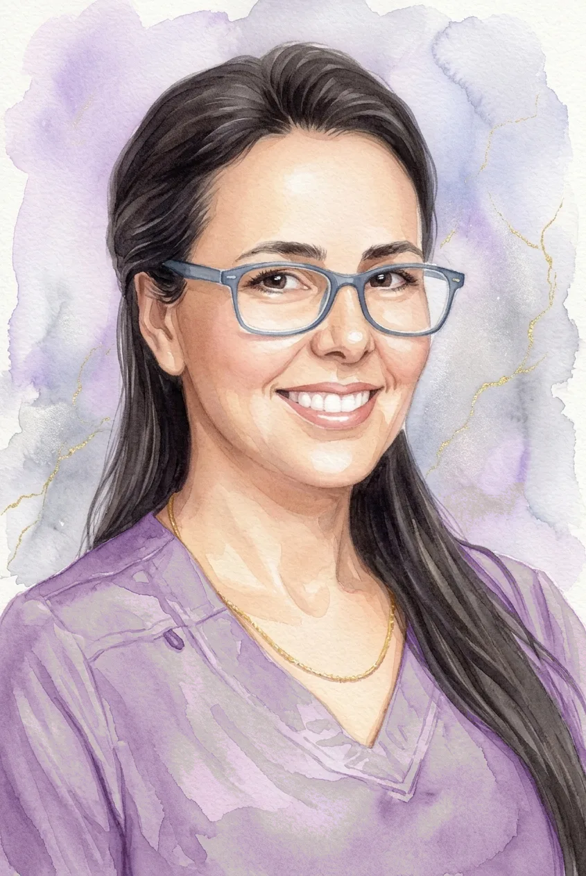 Watercolor portrait of Paula