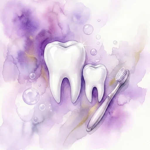 Watercolor illustration representing children's dental care