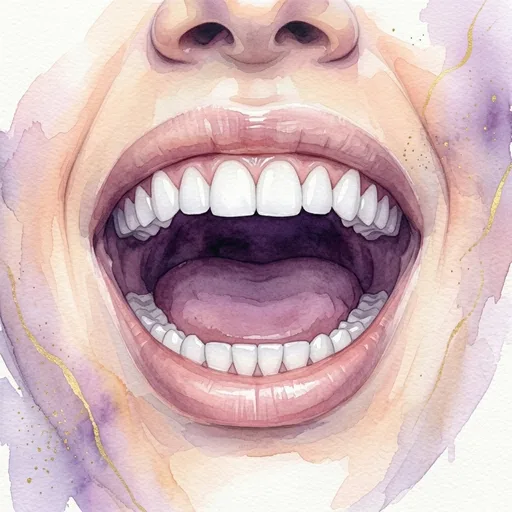 Watercolor illustration representing oral cancer screenings