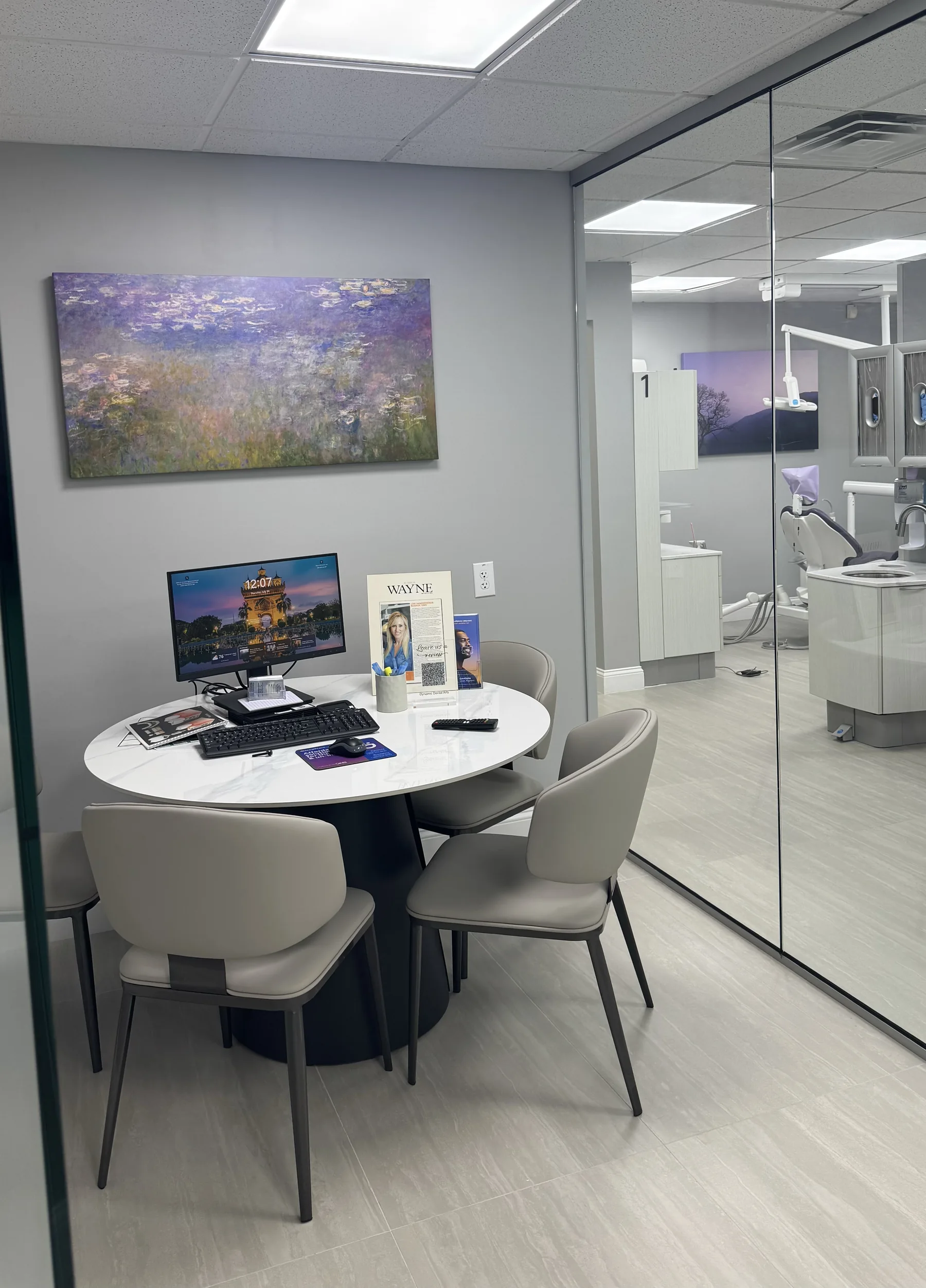 The private consultation room at Dynamic Dental Arts’ newly built Wayne, NJ office