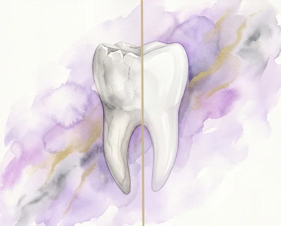 Watercolor illustration representing restorative dentistry