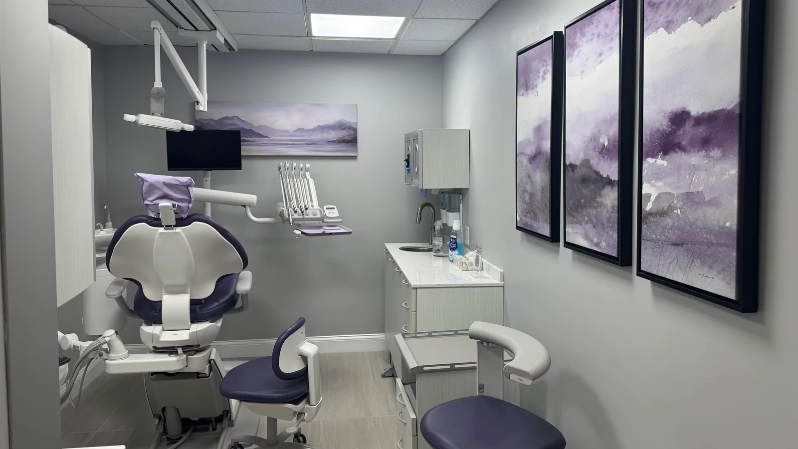 A treatment room in Dynamic Dental Arts’ newly built Wayne, NJ office