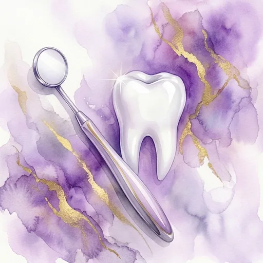 Watercolor illustration representing comprehensive dental exams