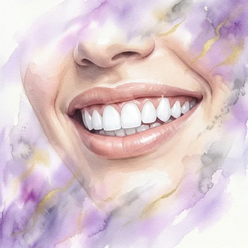 Watercolor illustration representing teeth whitening